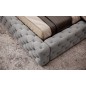 Lit 160x200 capitonné en velours luxe avec coffre, gris, PRIMO