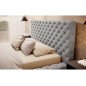 Lit 160x200 capitonné en velours luxe avec coffre, gris, PRIMO