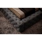 Lit 140x200 capitonné en velours luxe avec coffre, gris foncé, PRIMO