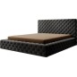 Lit 140x200 capitonné en velours luxe avec coffre, gris foncé, PRIMO