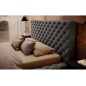 Lit 180x200 capitonné en velours luxe avec coffre, gris, PRIMO, Gris foncé