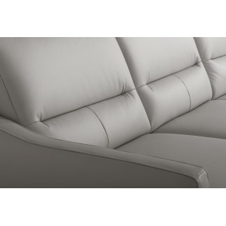 Canapé d'angle convertible en cuir italien luxe 5 places, FARINI, coffre, gris clair, angle droit