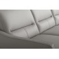 Canapé d'angle convertible en cuir italien luxe 5 places, FARINI, coffre, gris clair, angle droit Canapé d'angle convertible en cuir italien luxe 5 places, FARINI, coffre, gris clair, angle droit