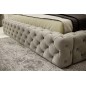 Lit 160x200 capitonné en velours luxe avec coffre, beige, PRIMO