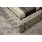 Lit 160x200 capitonné en velours luxe avec coffre, beige, PRIMO
