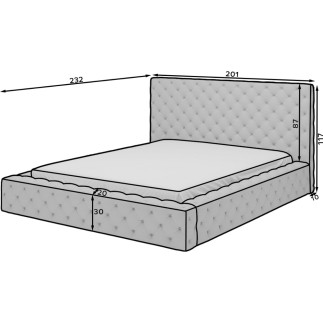 Lit 160x200 capitonné en velours luxe avec coffre, beige, PRIMO