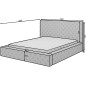 Lit 140x200 capitonné en velours luxe avec coffre, beige, PRIMO