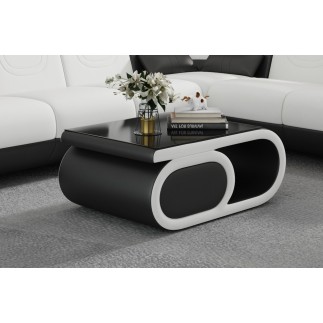 Table basse design LUXIA, noir et blanc