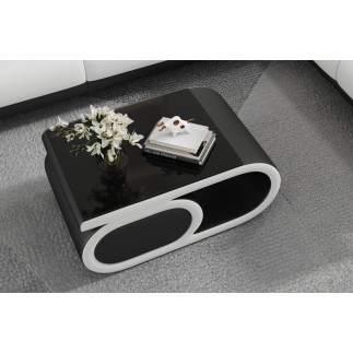 Table basse design LUXIA, noir et blanc