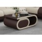 Table basse design LUXIA, chocolat et beige