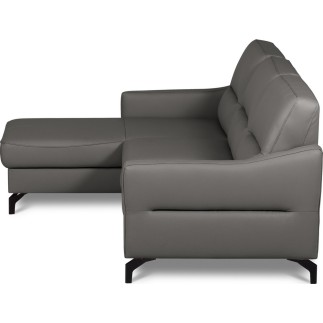 Canapé d'angle convertible en cuir italien luxe 5 places
