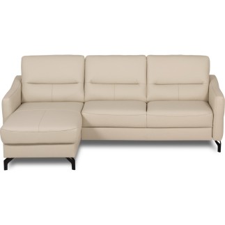 Canapé d'angle convertible en cuir italien luxe 5 places