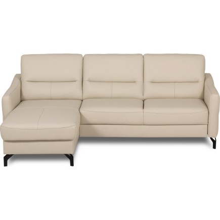 Canapé d'angle convertible en cuir italien luxe 5 places