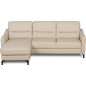 Canapé d'angle convertible en cuir italien luxe 5 places, FARINI, coffre, beige, angle gauche