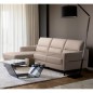 Canapé d'angle convertible en cuir italien luxe 5 places, FARINI, coffre, beige, angle gauche