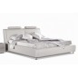 Lit en cuir italien de luxe LIVOURNE 160x200, blanc.