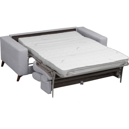 Canapé 3 places convertible en tissu de luxe AVIR, gris clair
