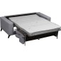 Canapé 3 places convertible en tissu de luxe AVIR, gris foncé
