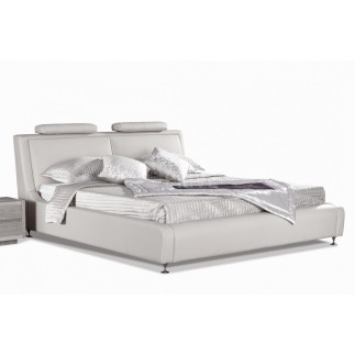 Lit en cuir italien de luxe LIVOURNE 140x190, blanc.