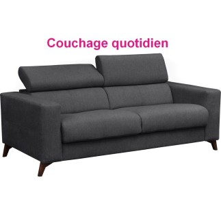 Canapé 3 places convertible en tissu de luxe AVIR, anthracite