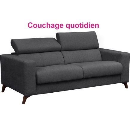 Canapé 3 places convertible en tissu de luxe AVIR, anthracite