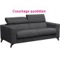 Canapé 3 places convertible en tissu de luxe AVIR, anthracite, Gris anthracite