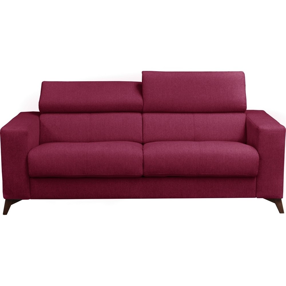 Canapé 3 places convertible en tissu de luxe AVIR, fuschia