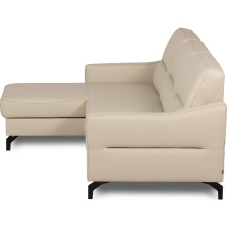 Canapé d'angle convertible en cuir italien luxe 5 places