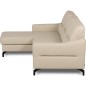 Canapé d'angle convertible en cuir italien luxe 5 places, FARINI, coffre, beige, angle gauche