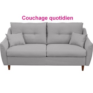 Canapé 3 places convertible en tissu de luxe HANS, gris clair