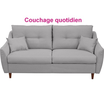 Canapé 3 places convertible en tissu de luxe HANS, gris clair