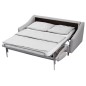 Canapé 3 places convertible en tissu de luxe HANS, gris clair