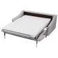 Canapé 3 places convertible en tissu de luxe HANS, gris clair