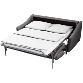 Canapé 3 places convertible en tissu de luxe HANS, gris foncé