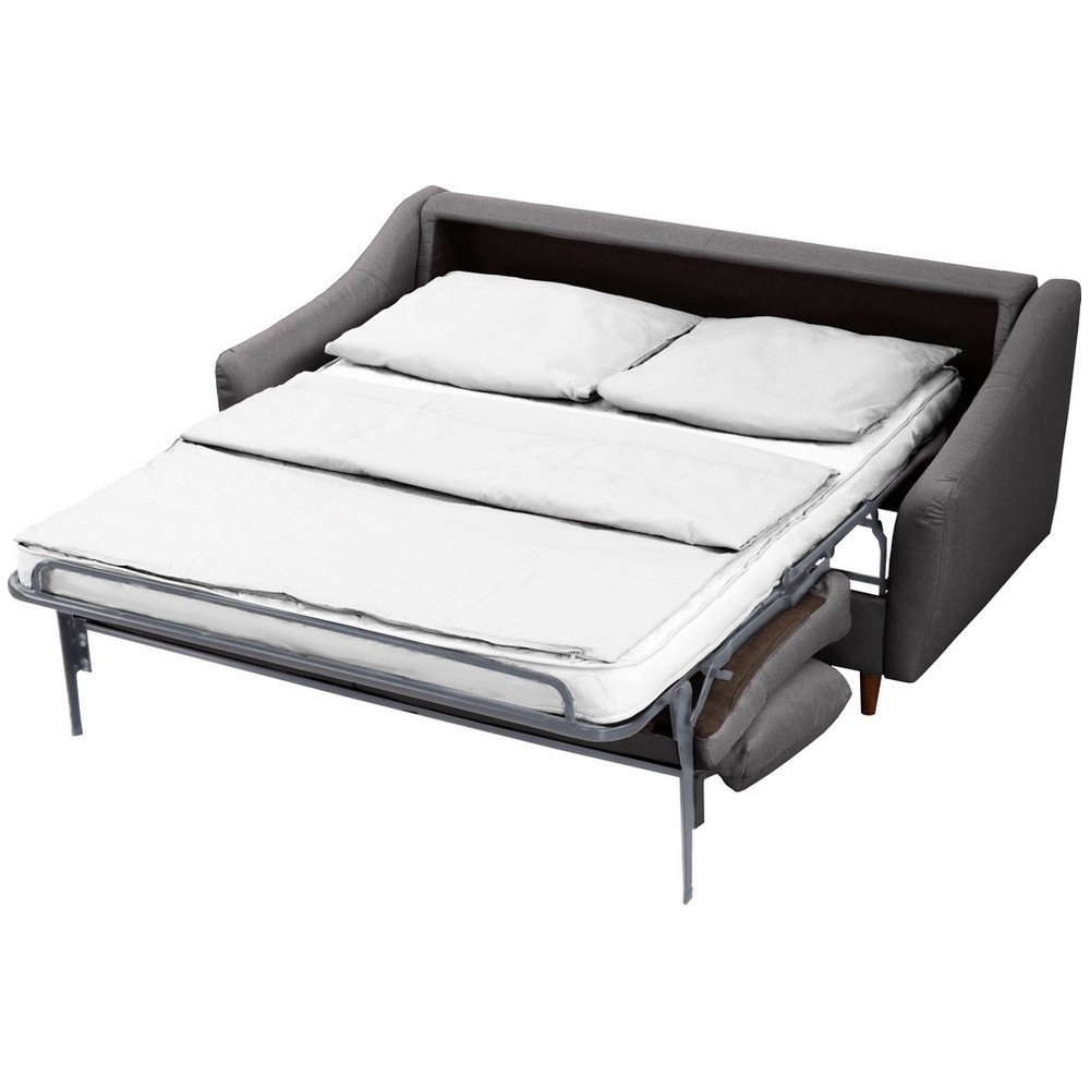 Canapé 3 places convertible en tissu de luxe HANS, gris foncé