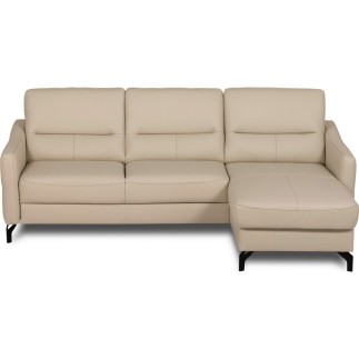 Canapé d'angle convertible en cuir italien luxe 5 places