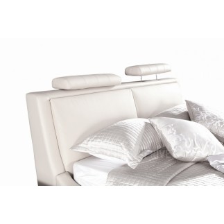 Lit en cuir italien de luxe LIVOURNE 140x190, blanc.