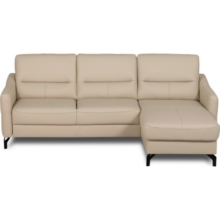 Canapé d'angle convertible en cuir italien luxe 5 places