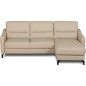 Canapé d'angle convertible en cuir italien luxe 5 places, FARINI, coffre, BEIGE, angle droit Canapé d'angle convertible en cuir italien luxe 5 places, FARINI, coffre, BEIGE, angle droit