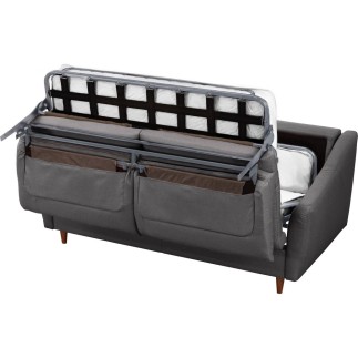 Canapé 3 places convertible en tissu de luxe HANS, gris foncé
