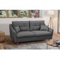 Canapé 3 places convertible en tissu de luxe HANS, gris foncé