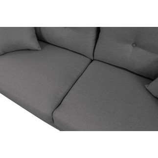 Canapé 3 places convertible en tissu de luxe HANS, gris foncé