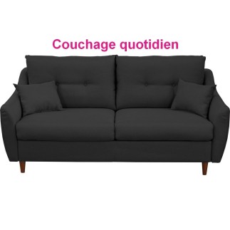 Canapé 3 places convertible en tissu de luxe HANS, gris anthracite