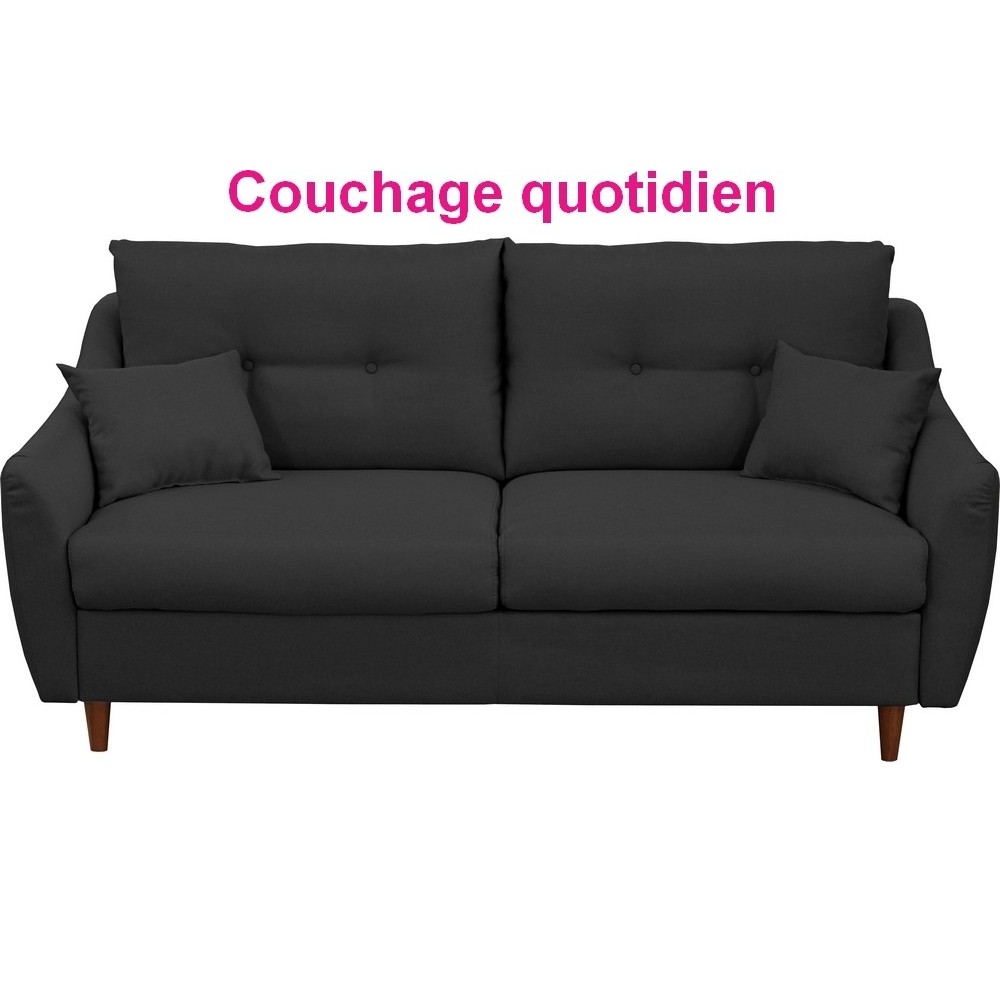 Canapé 3 places convertible en tissu de luxe HANS, gris anthracite