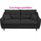 Canapé 3 places convertible en tissu de luxe HANS, gris anthracite