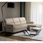 Canapé d'angle convertible en cuir italien luxe 5 places, FARINI, coffre, BEIGE, angle droit Canapé d'angle convertible en cuir italien luxe 5 places, FARINI, coffre, BEIGE, angle droit