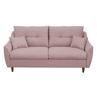 Canapé 3 places convertible en tissu de luxe HANS, rose pale
