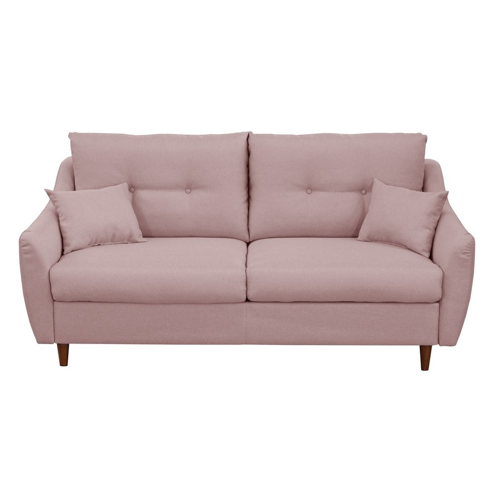 Canapé 3 places convertible en tissu de luxe HANS, rose pale, Rose clair