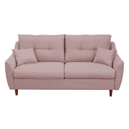 Canapé 3 places convertible en tissu de luxe HANS, rose pale