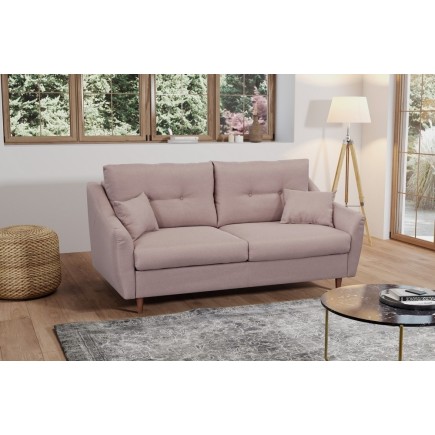Canapé 3 places convertible en tissu de luxe HANS, rose pale, Rose clair